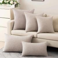 Funda de almohada de algodón y lino para sala de estar, cojín de sofá de color sólido, estilo escandinavo ins, funda de almohada de cintura de invierno - details 1
