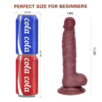 Juguete sexual para mujeres Consolador de silicona realista de 11 pulgadas, material seguro para el cuerpo Ventosa fuerte Consolador anal grueso ultra suave y realista para hombres Estimulador del punto G con eje curvo y bolas Entrenador de garganta - details 2