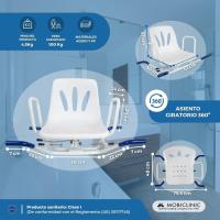 Silla de Baño Giratoria Lago Resistente al Agua, Anatómica, Para Personas Mayores con Discapacidad o Reducción de Movilidad - details 1