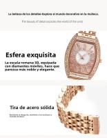 Relojes de Cuarzo para Mujer Diseño Nórdico Ovalado Esfera con 56 Diamantes - details 4