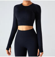 Nueva camiseta deportiva sin costuras de manga larga para mujer, Top de Yoga de secado rápido, ropa ajustada para correr y Fitness - details 30