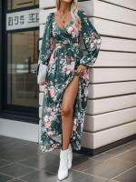 Vestido Largo de Manga Grande con Estampado Cuello en V, Moda Coreana Harajuku para Mujeres - details 20