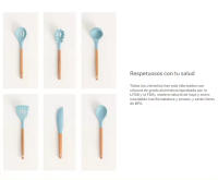 Set de utensilios de cocina de silicona y madera - details 1