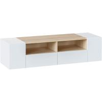 TV, Mueble de Salón, Juego de Muebles, Modelo Tamiko, Acabado en Blanco Artik y Roble Canadiense, Medidas: 138 cm (Ancho) x 36 cm (Alto) 42 cm (Fondo) - details 0