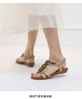 Sandalias de cuña estilo étnico, novedad verano 2025, zapatos de playa bohemios con cuentas, sandalias romanas antideslizantes - details 2