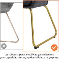 Terciopelo Sillon para Dormitorio Silla para Comedor Cocina Pata Metal Silla Sala de Estar Rosa Claro - details 34