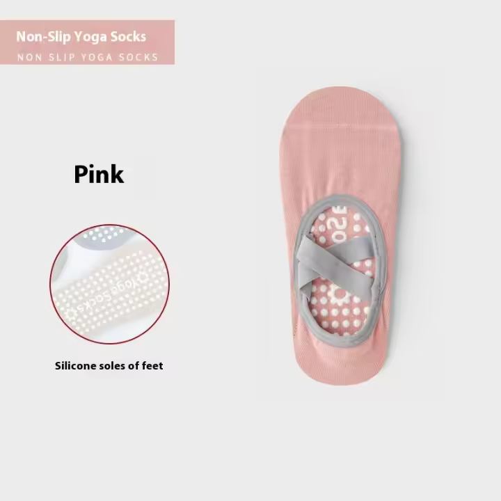 Calcetines de yoga profesionales con tiras cruzadas para mujer, medias antideslizantes para Pilates, baile, fitness, piso interior - 1