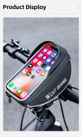 WEST BIKING-Bolsa de ciclismo para cuadro de tubo delantero superior, resistente al agua, funda de teléfono de 6,8 pulgadas, almacenamiento para pantalla táctil, bolsa para manillar de bicicleta - details 9