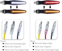 Luces de freno y circulación diurna para motocicleta, indicadores superbrillantes de 4 piezas, 12V, para Moto, Scooter, Quad Cruiser, todoterreno, Blanco/rojo/ámbar - details 3