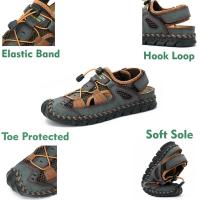 Sandalias de verano para hombre, sandalias de malla para exteriores, zuecos suaves, sandalias para hombre, sandalias deslizantes hechas a mano, zapatillas romanas para exteriores - details 4