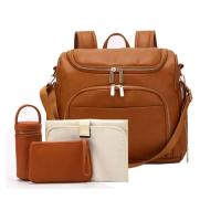 Mochila de Viaje de Cuero PU Sólido 7-en-1 Bolsa de Mamá con Almohadilla de Cambio - details 0