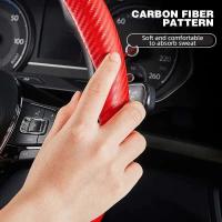 Protector antideslizante para volante de coche, fibra de carbono, accesorios de interior de coche, 2/3 piezas. - details 2