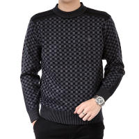 Suéter de cuello simulado para hombre, Jersey informal de manga larga, con borde de ribetes - details 3