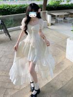Vestido de princesa de gama alta con temperamento dulce francés, novedad de verano, estilo adelgazante, vacaciones irregulares, primer amor - details 6