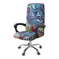 Fundas para sillas de oficina y ordenador de 2 piezas con estampado elástico, fundas giratorias universales de ajuste suave para escritorio, antipolvo lavable extraíble - details 0