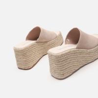 Sandalias de tacón de cuña con suela de cáñamo y tacón grueso, estilo casual. - details 8