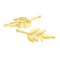 Colgantes de hojas de árbol de latón de Color dorado de 18K, accesorios para collar y pendientes, joyería Diy de alta calidad - details 31