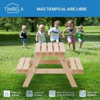 Juego de Mesa de Madera para Niños 90x90xA50 cm Ideal para Exterior o Interior - details 4
