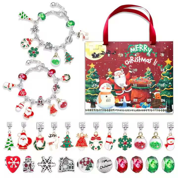 Kit de Joyería DIY para Navidad 2024 Pulsera de Cuento de Días de 24 Juego de Regalos de 22 Cuentas de Dix - 1