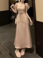 Vestido de Malla de Puntos de Polka para Mujer Estilo de Verano Nuevo, Cintura Ajustada, Aroma Fresco, Belleza Estupenda - details 10