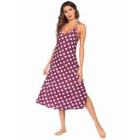 Primavera Verano Mujer Homewear Pijamas Vestido de tirantes Impreso Casa Casual Camisón Mujer - details 22