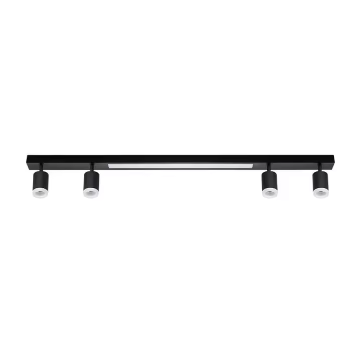CBJKTX Luz de techo LED regulable 4 bombillas Negro 38W con control remoto 3000K-6500K Ajustable 350 ° - 1