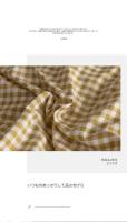 Juego de Ropa de Cama con Estampado a Cuadros Estilo Japonés Súper Suave para la Piel Algodón Lavado Cubierta de Edredón y Sábana Lina de Tela para el Hogar - details 3