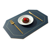 Manta de Mesa de Cuero de Doble Capa A Prueba de Aceite Diseño Sólido Estilo Nórdico Occidental - details 0