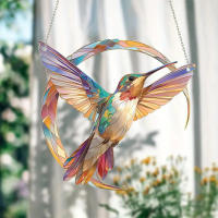 Atrapasoles de colibrí, adorno colgante de ventana colorido, Ideas de decoración acrílica para el hogar - details 1