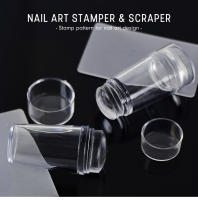 Arte Clavo Set de Artículos de Uñas Pure Clear Jelly con Raspador y Estampa de Uñas Individual o Doble para Manicura Francesa Herramienta de Plantillas de Uñas - details 0