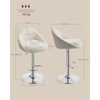 Regulable en Altura, Giratorio 360 ° , Silla de Cocina, con Respaldo, Base, Reposapiés, - details 3