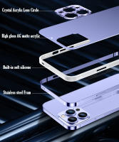 Funda de Metal de acero inoxidable para iPhone 14 Pro Max, carcasa trasera de protección de lente de glaseado, Marco De Colores primario, novedad de 2023 - details 14
