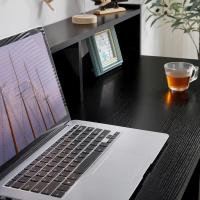 Mesa de Escritorio Blanca Espacio de Almacenamiento con Soporte de Monitor - details 14