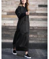 Vestido de Midi para Mujer con Capucha Moda 2025, Tejido Mixto, Estilo Informal, Suelto, Sudadera - details 6