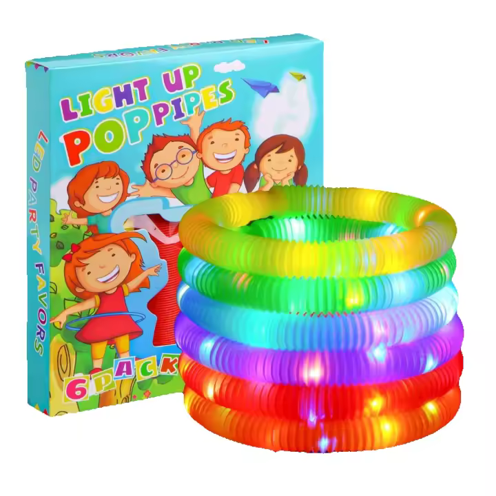 Tubos de Fidget Luminosos Paquete de 6 para Niños Brilla en la Oscuridad para Fiestas - 1