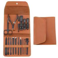 Juego de manicura 16 en 1, kit profesional de funciones completas, juegos de pedicura de acero inoxidable con estuche portátil de cuero, Idea de regalo - details 0