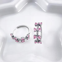 Pendientes de aro de Plata de Ley 925 para mujer, aretes de doble aro, regalos de joyería, regalo del Día de San Valentín - details 8