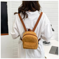 Mochila De terciopelo de pana para mujer, bolso escolar de versión coreana, sencillo, informal, pequeño, 2024 - details 23