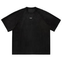 Camiseta de gamuza vintage de manga corta para hombres de verano segmentación tridimensional patchwork diseño camiseta de manga media - details 15