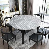 Redondo con borde elástico, impermeable, a prueba de aceite, PVC, mantel limpio para uso en interiores y exteriores - details 3