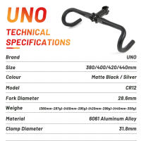 Manillar de Aluminio UNO UltraLight Racing Barra Bent 25.4/31.8MM Aleación 6061 Deportes y Salud - details 0