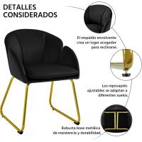 Terciopelo Sillon para Dormitorio Silla para Comedor Cocina Pata Metal Silla Sala de Estar Rosa Claro - details 13