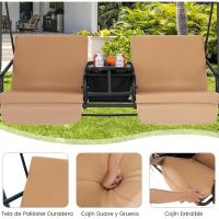 Bolsa Térmica Exterior para 2 Personas Columpio de Jardín con Toldo Ajustable y Cojines Extraíbles - details 6