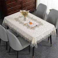 Battilo Ence mesa de comedor rectangular floral blanco bordado mantel impermeable, boda, fiesta, hogar - details 13