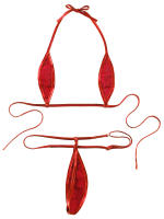 Bikini Tanga de Bronceado de Cuero Patente Talla Grande Traje de Baño Sexy para Mujeres - details 22