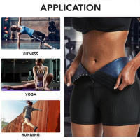 Pantalones cortos de sauna para mujer que queman grasa en el abdomen y la cintura Neopreno PU - details 2