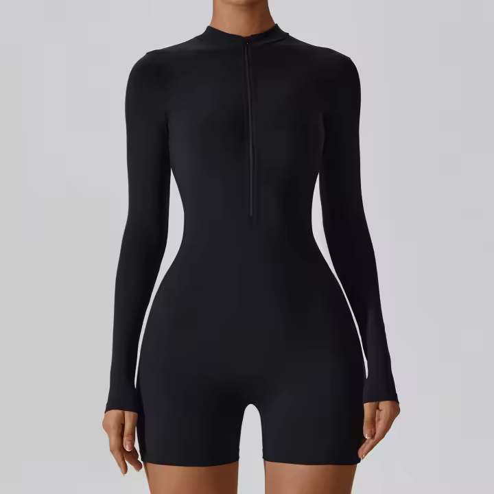 Mono deportivo de yoga de manga larga con cuerda corta para mujer - 1