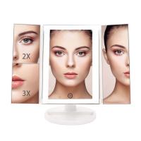 LZ1217 Espejo Cosmético, Espejo Trifold con 1x/2x/3x/10x de Aumento, Pantalla Táctil Ajustable y Barra de Luz LED, Espejo Cosmético Iluminado para Mesa - details 4