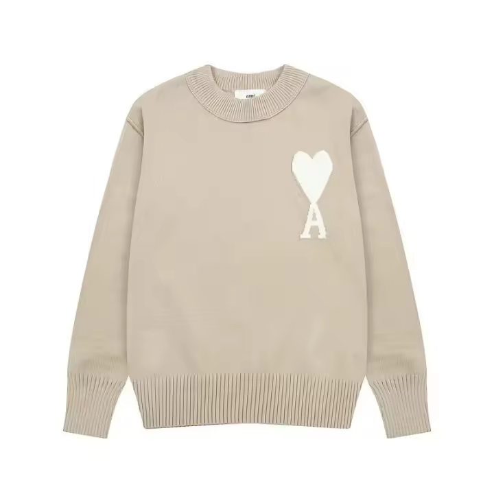 Moda de otoño-primavera para parejas Sudadera con manga larga Corazón bordado cuello redondo - 1