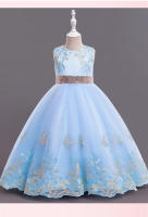 Vestido de noche largo para niñas, estilo princesa, para espectáculos, cumpleaños y eventos. - details 6